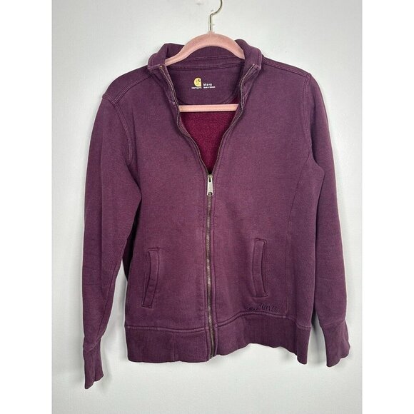 Carhartt Dunlow Full Zip Embroidered purple Fleece Sweatshirt Women's Medium - Picture 1 of 13